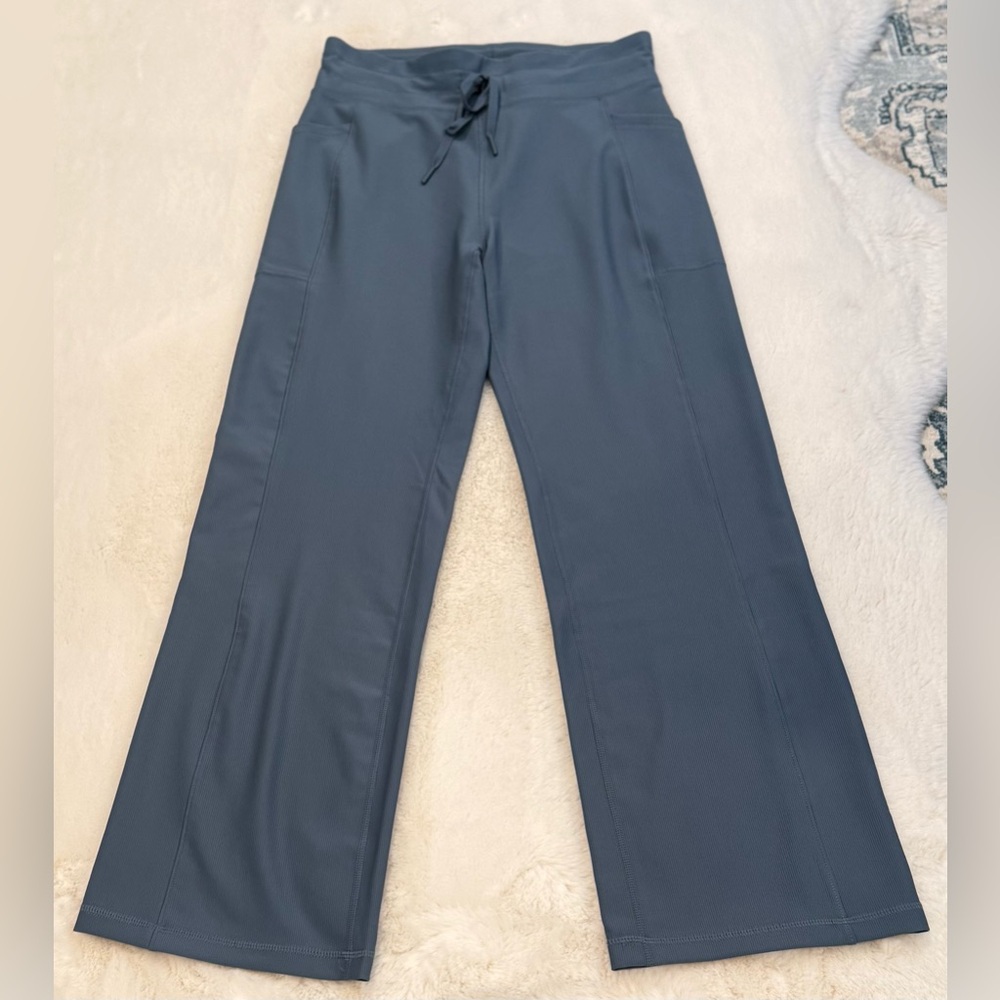 NEW 32 Degrees Cool Women's Active Flare Pants Blue Ribbed Side Pocket - Picture 13 of 15